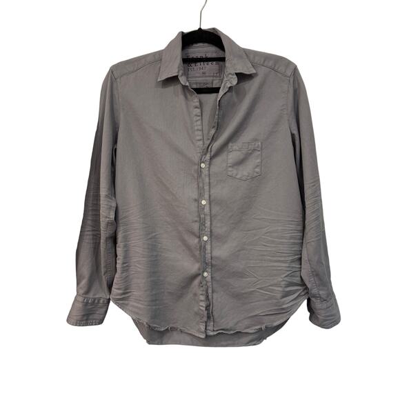 Frank & Eileen Womens XS EILEEN Relaxed Fit Button Up Shirt Grey Cotton USA Made - Picture 1 of 8